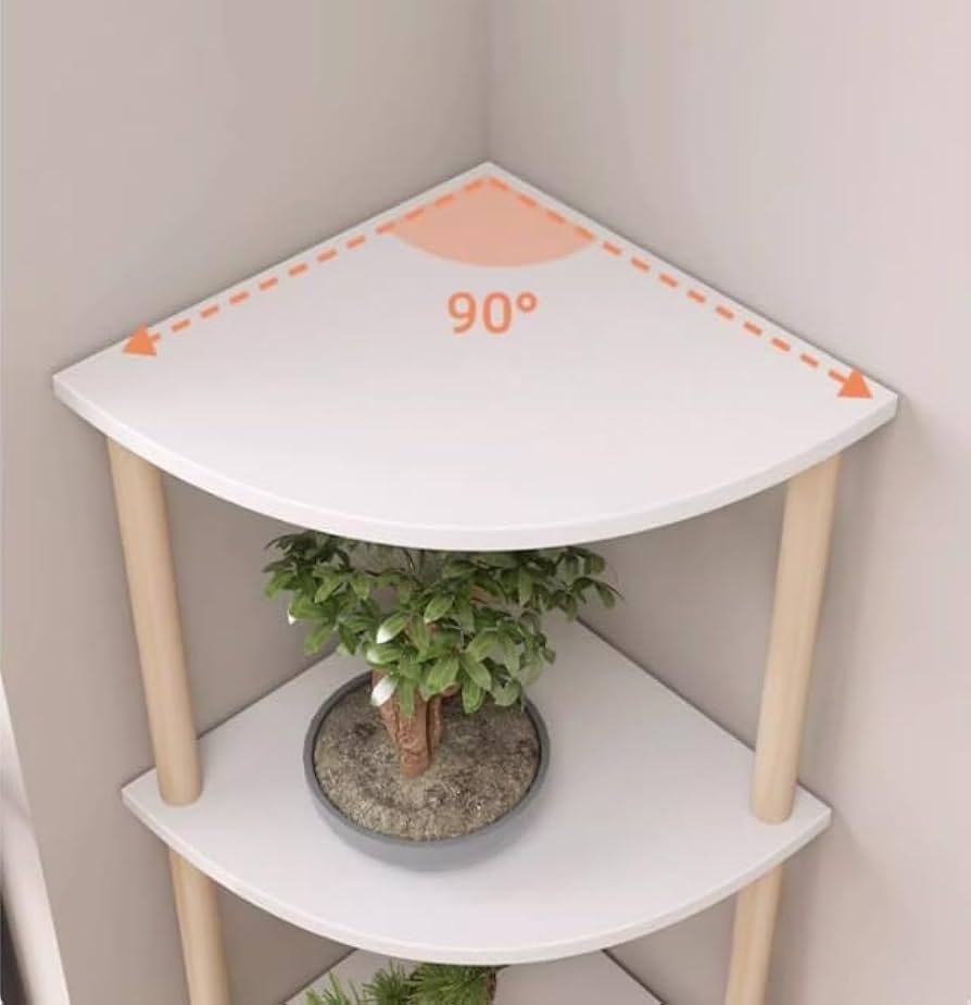 ハートくり抜き木製コーナーラック　4段 ハートくり抜き木製コーナーラック 4段